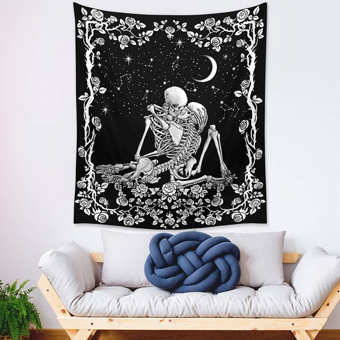 Romantic Skeleton Tapestry Wall Hanging Tapis Cloth