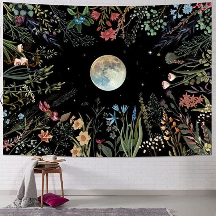 Moonlit Garden Tapestry Wall Hanging Tapis Cloth