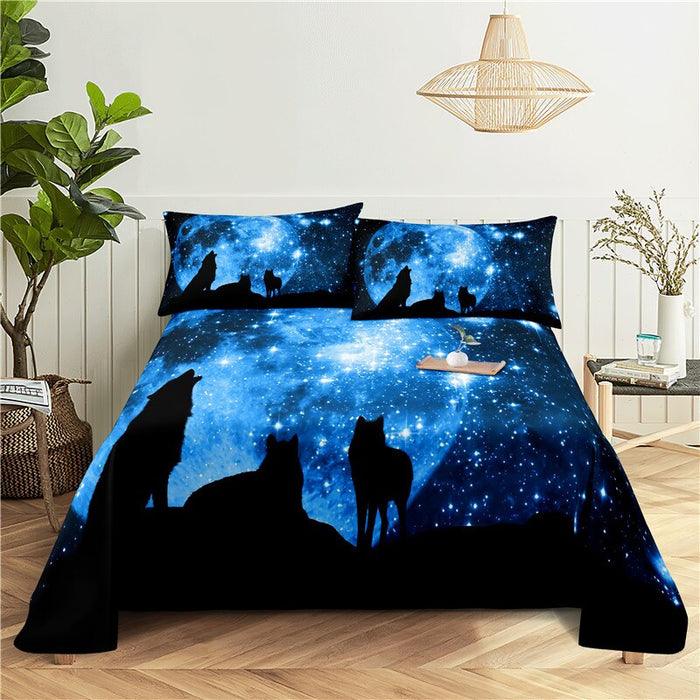 Cartoon Print Polyester Bedding Set