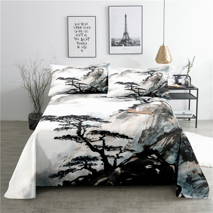 Landscape Painting Printed Bedding Set