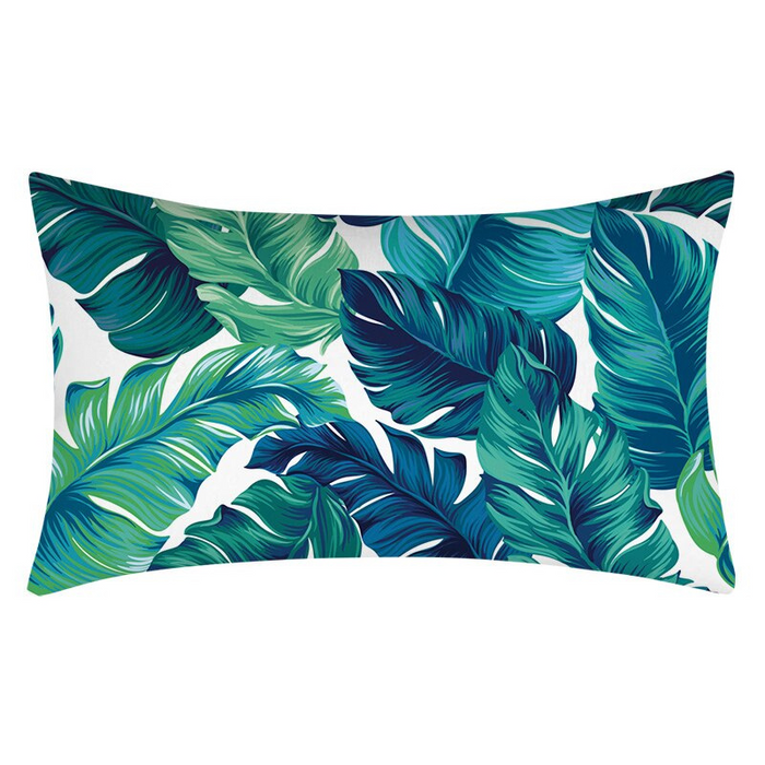 Green Psychedelic Pattern Printed Rectangular Pillow Cover