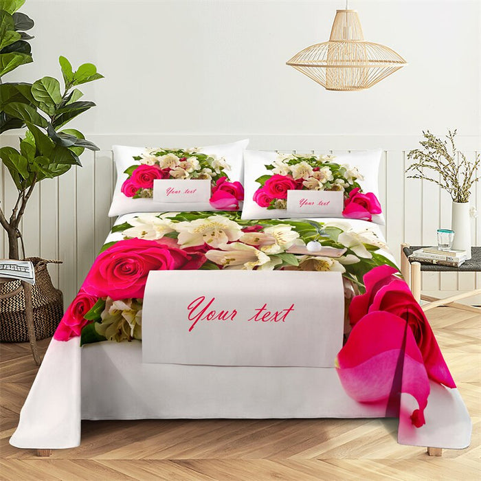 Rose Bed Sheets And Pillowcases Bedding Set