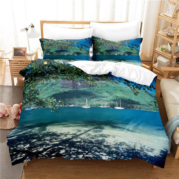 Seaside Scenery Printed Bedding Set