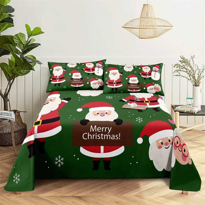 Christmas Themed Complete Bed Sheets And Pillowcases Set