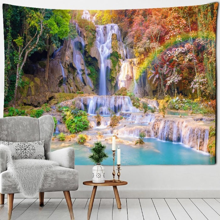Mountains And Waterfalls Tapestry Wall Hanging Tapis Cloth