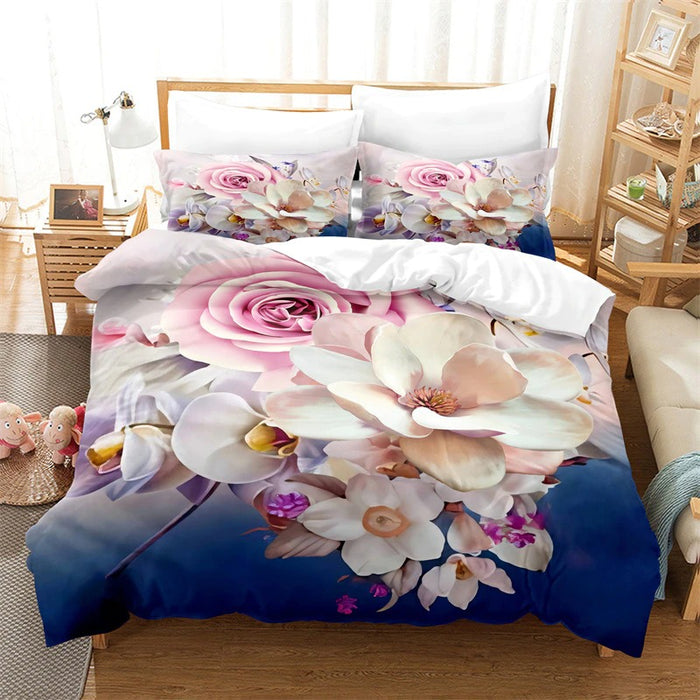 Flower Duvet Cover And Pillowcase Complete Set