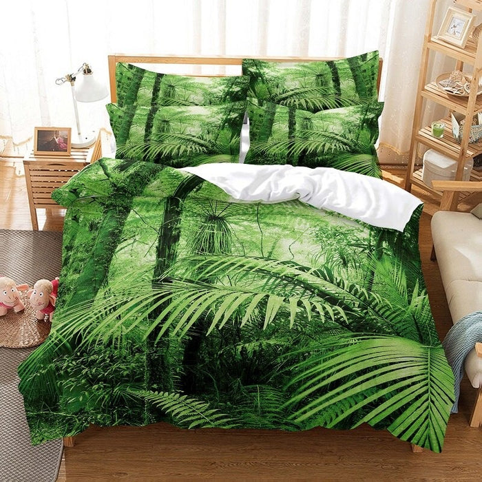 Green Forest Digital Printed Bedding Set