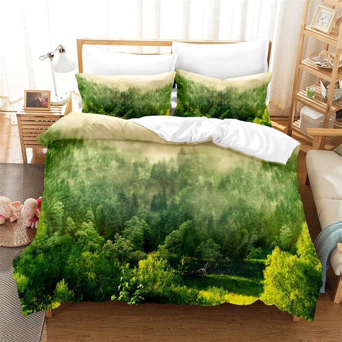 Forest Scenery Printed Bedding Set