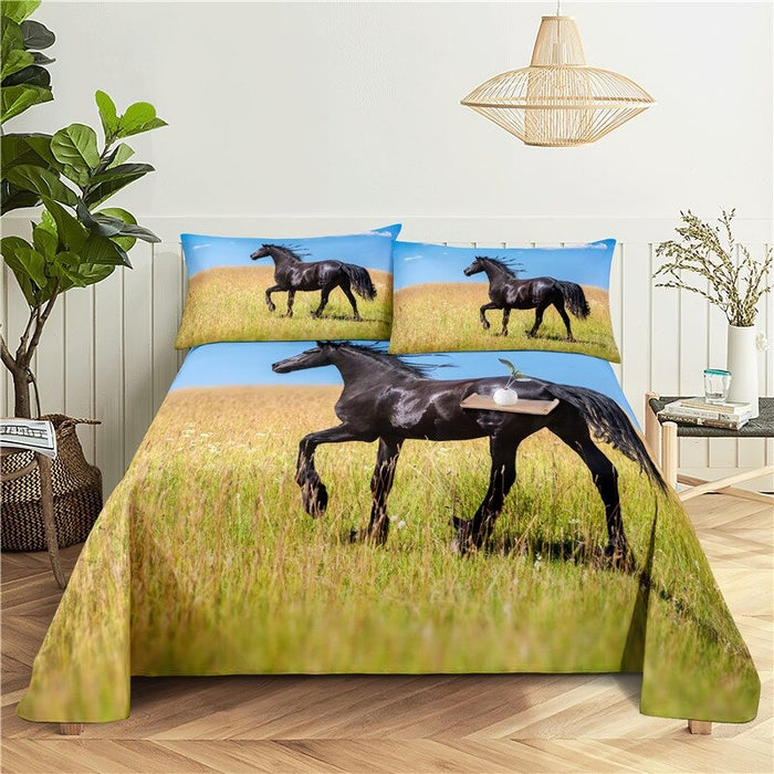 3 Sets Beautiful Horse Print Bedding Set