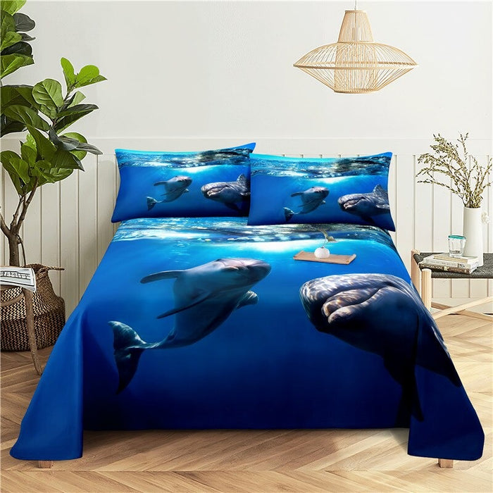 Marine Animals Printed Bedding Set