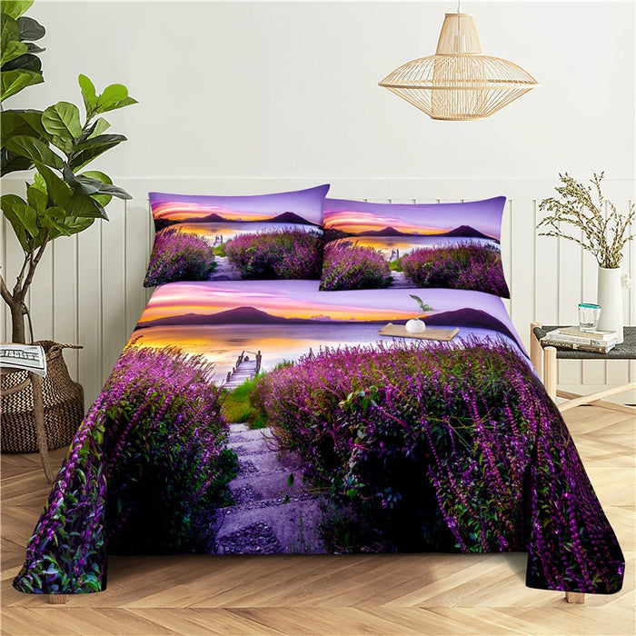 Lavender Print Bedding Set