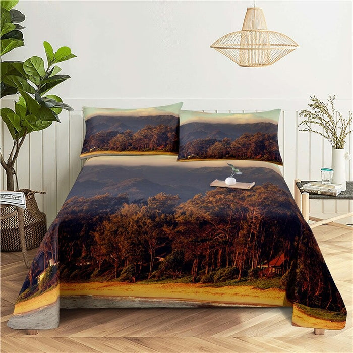 Rosy Clouds Printed Bedding Set