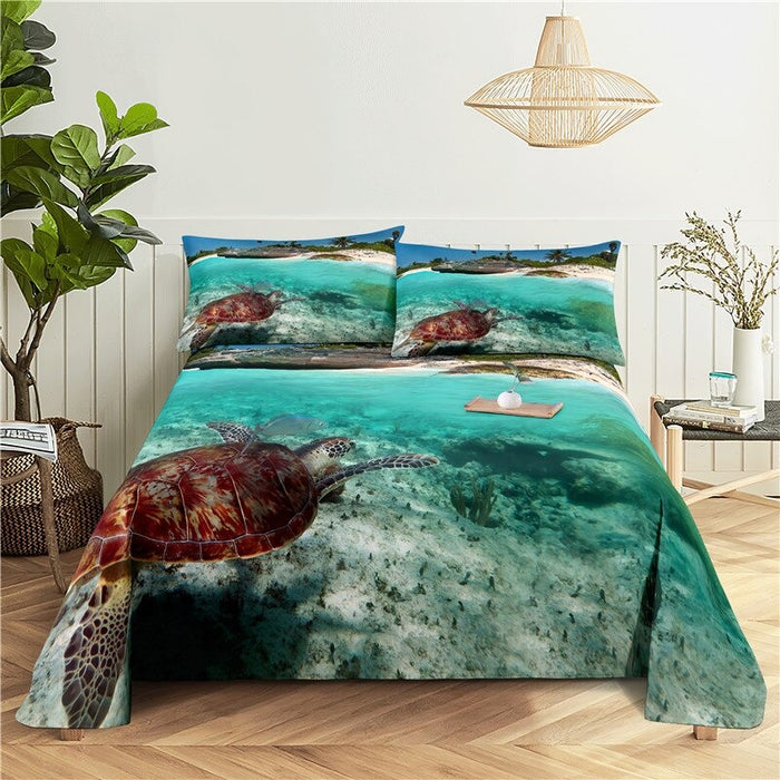 Marine Animals Printed Bedding Set