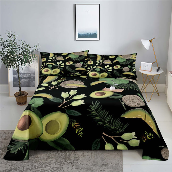 Fruits Print Bed Flat Bedding Set
