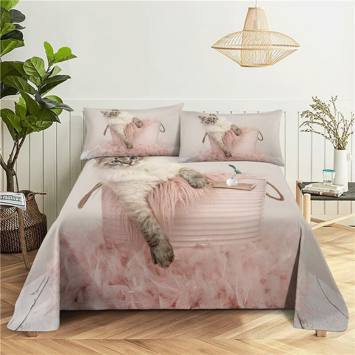 Cats Printed Bedding Set