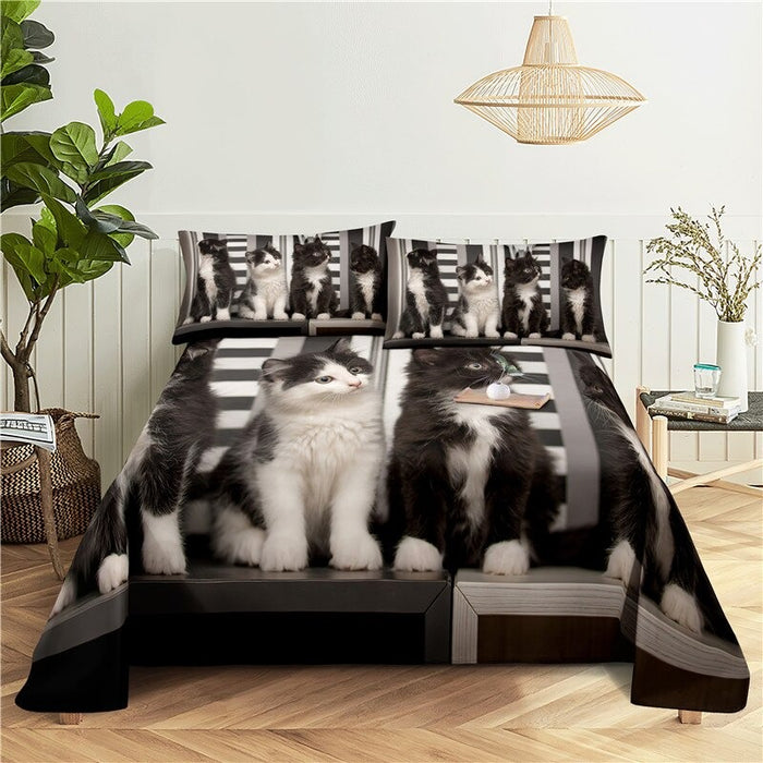 Cat Digital Print Bedding Set