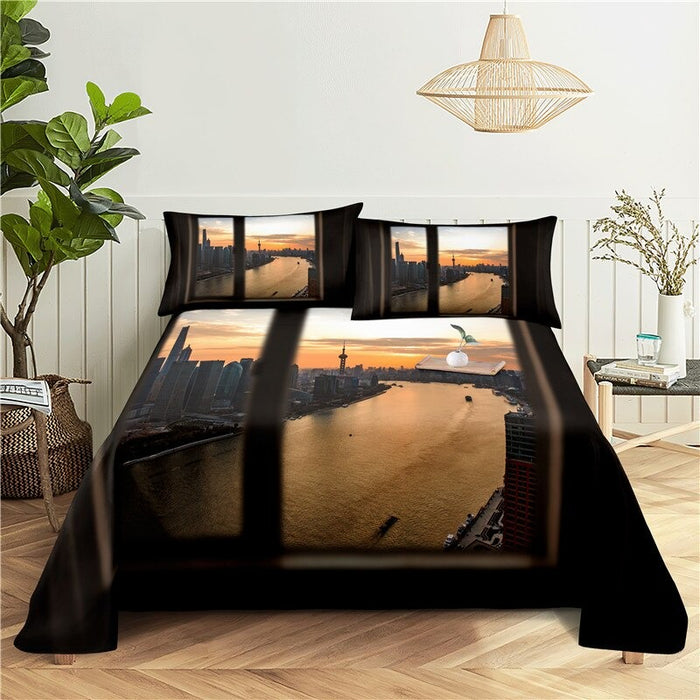 City View Print Bedding Set