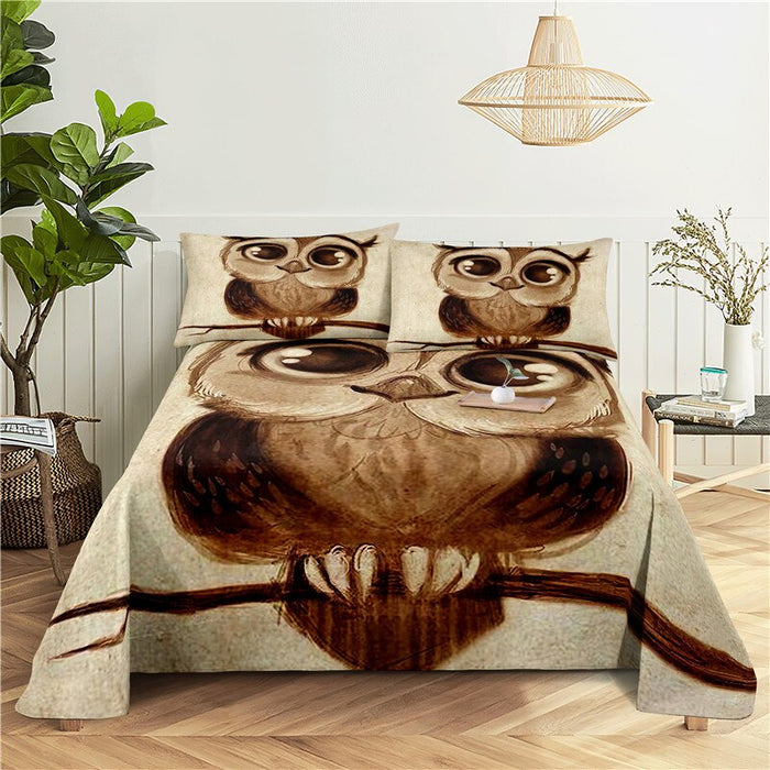 Cartoon Colored Print Bedding Set