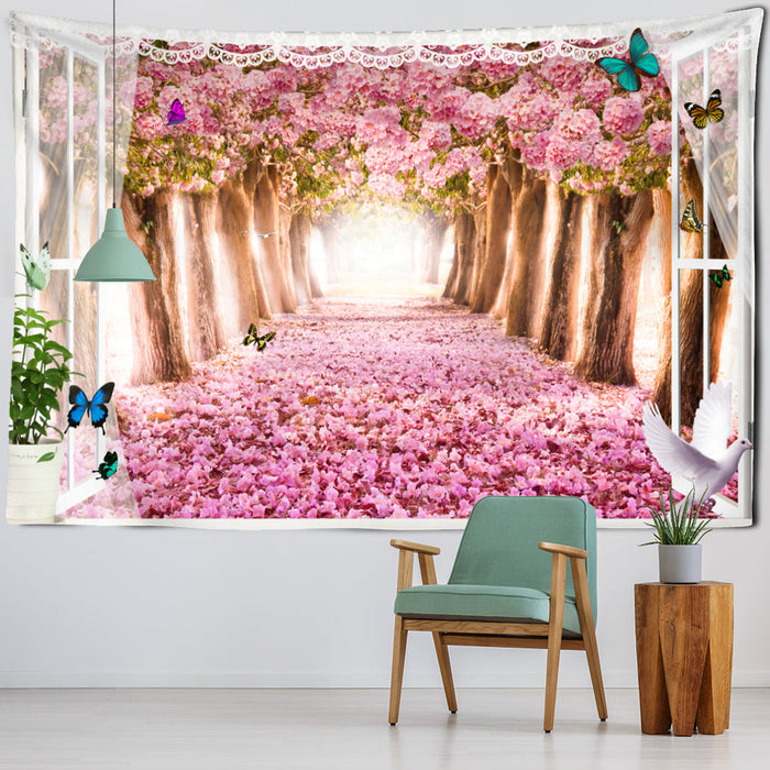 Floral Printed Tapestry Wall Hanging Tapis Cloth