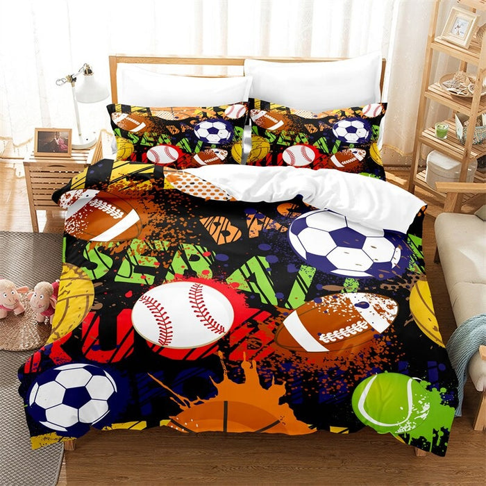 Sports Style Duvet Cover And Pillowcase Bedding Set