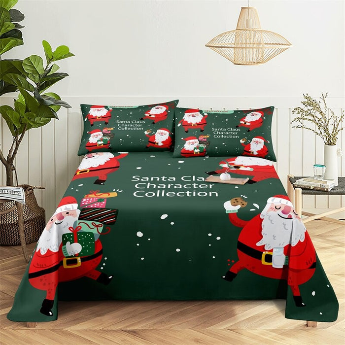 Christmas Themed Complete Bed Sheets And Pillowcases Set