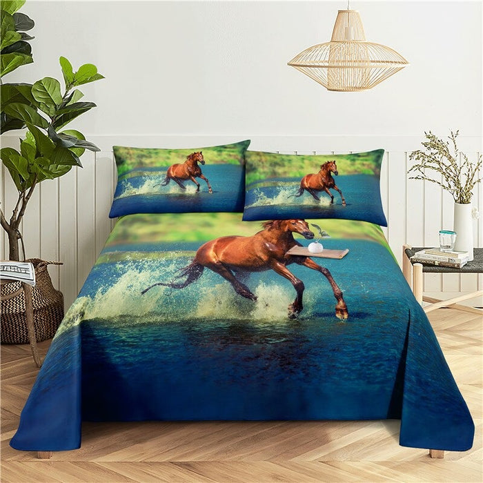 3 Sets Beautiful Horse Print Bedding Set