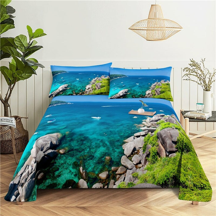 Beach Digital Print Bedding Set