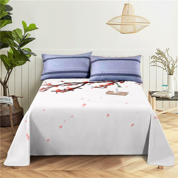 Abstract Flower Branches Print Bedding Set