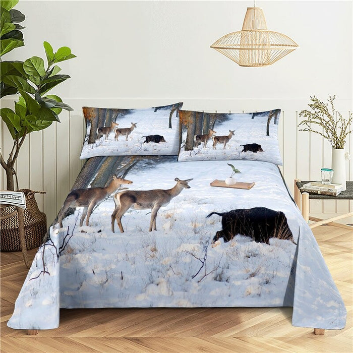 Elk Printed Bedding Sheet Set