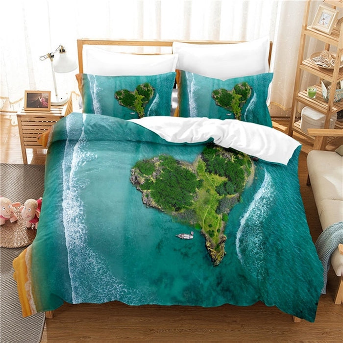 Ocean Scenic Printed Bedding Set