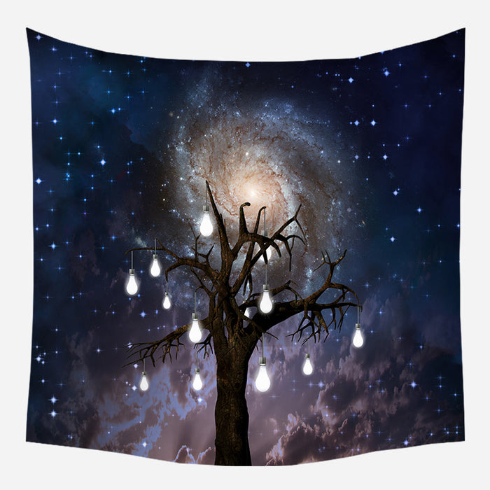 Lighted Tree Tapestry Wall Hanging Tapis Cloth