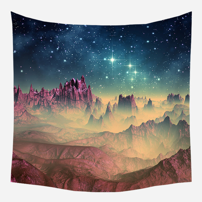 Magenta Planetary Movement Tapestry Wall Hanging Tapis Cloth