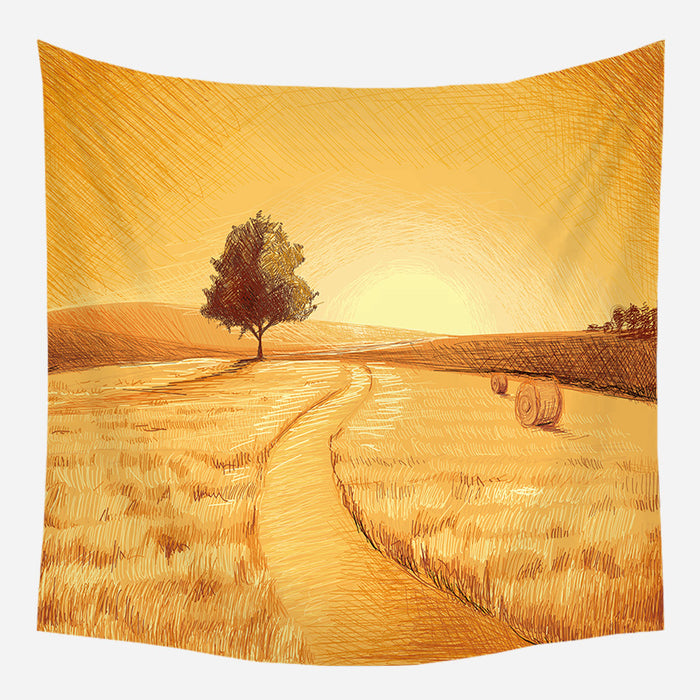 End Of Summer Tapestry Wall Hanging Tapis Cloth