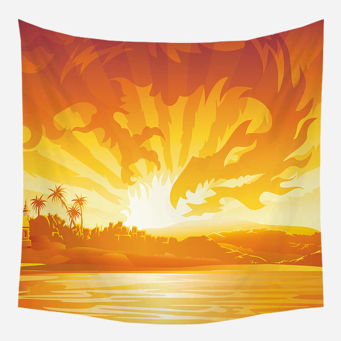 Fiery Field Tapestry Wall Hanging Tapis Cloth