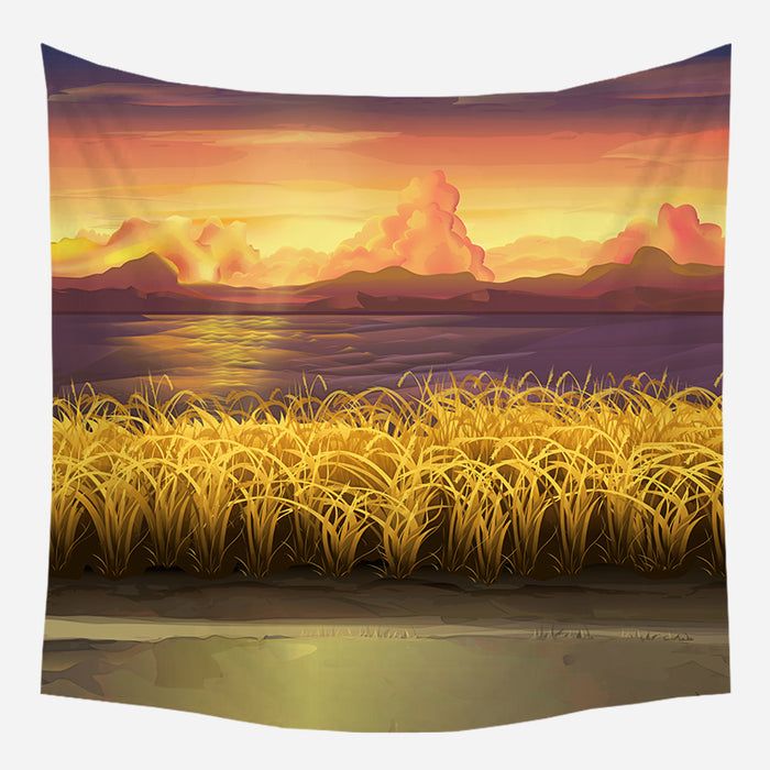 Warmth Field Tapestry Wall Hanging Tapis Cloth