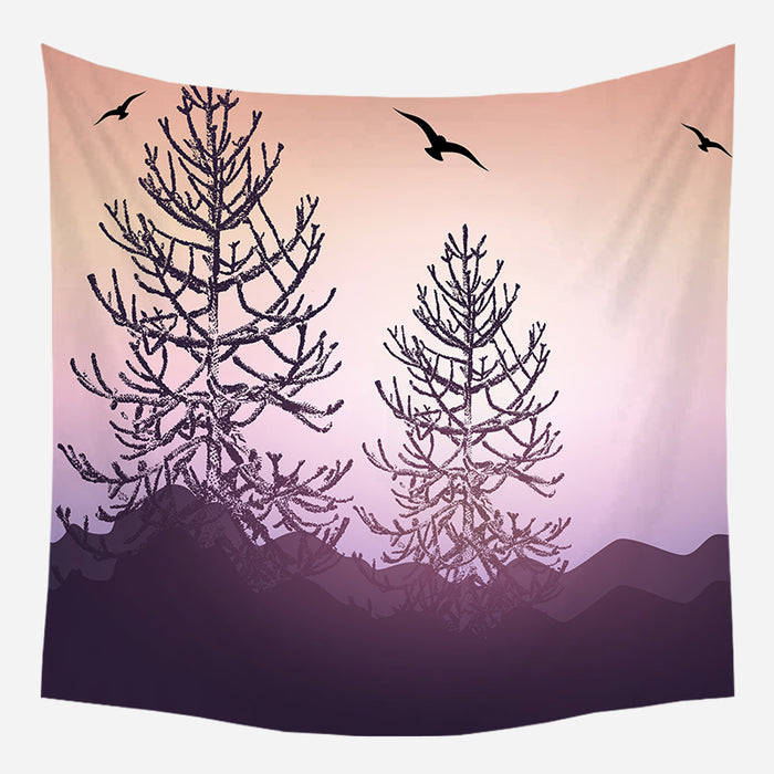 Majestic Purple Field Tapestry Wall Hanging Tapis Cloth