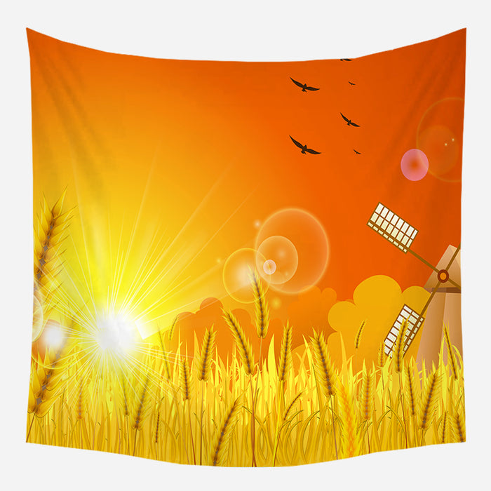 Golden Grass Tapestry Wall Hanging Tapis Cloth
