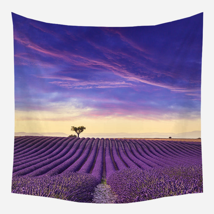 Lavender Field Tapestry Wall Hanging Tapis Cloth