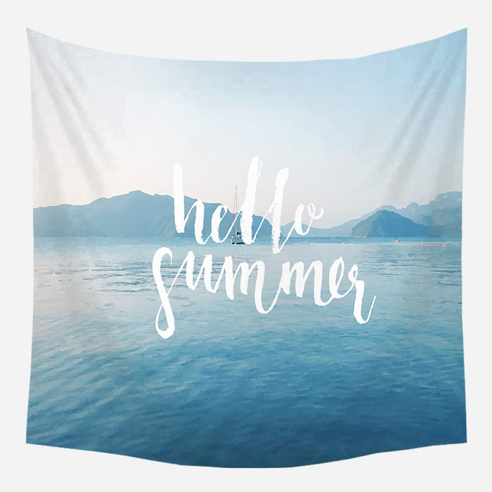 Hello Summer Tapestry Wall Hanging Tapis Cloth