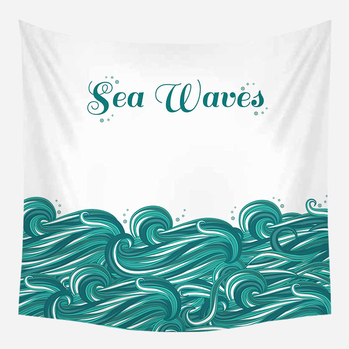Blue Sea Waves Tapestry Wall Hanging Tapis Cloth