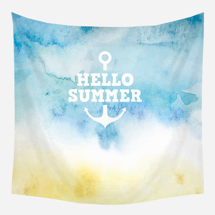 Hello Summer Anchor Tapestry Wall Hanging Tapis Cloth