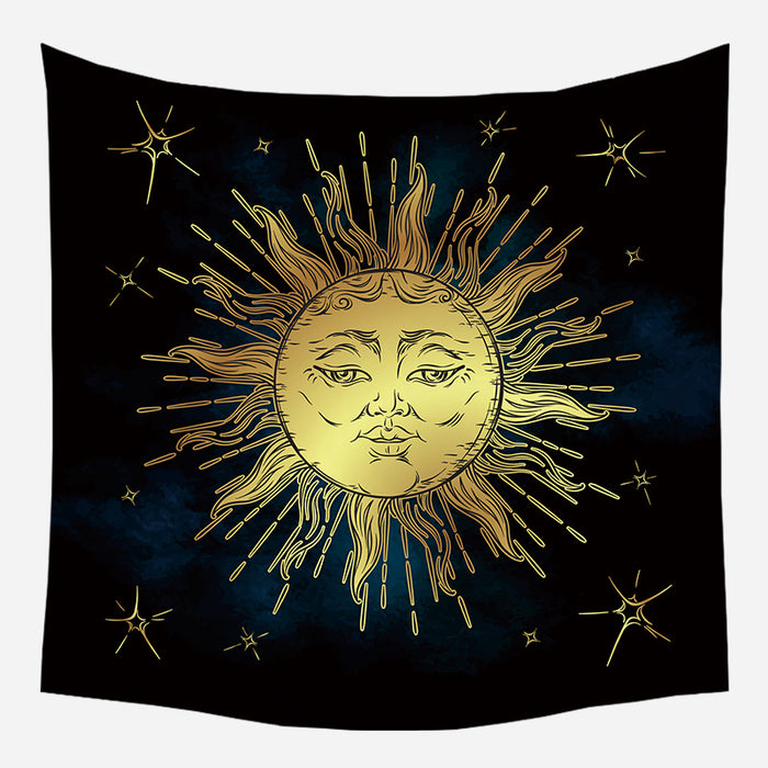 Bright Golden Sun Tapestry Wall Hanging Tapis Cloth
