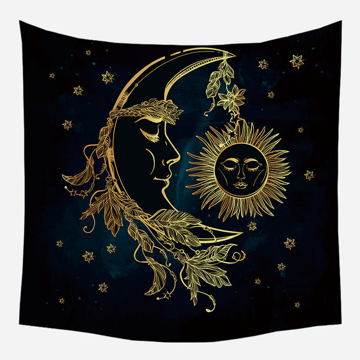 Leaves On Moon Tapestry Wall Hanging Tapis Cloth
