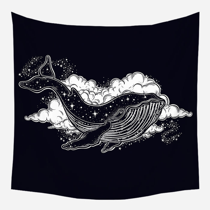 Whale In The Sky Tapestry Wall Hanging Tapis Cloth