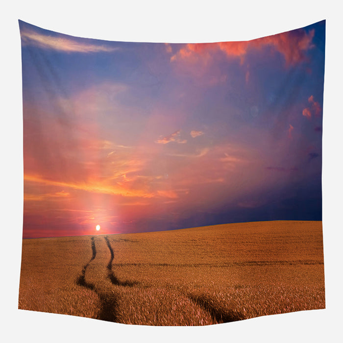 Farmland Sunset Tapestry Wall Hanging Tapis Cloth