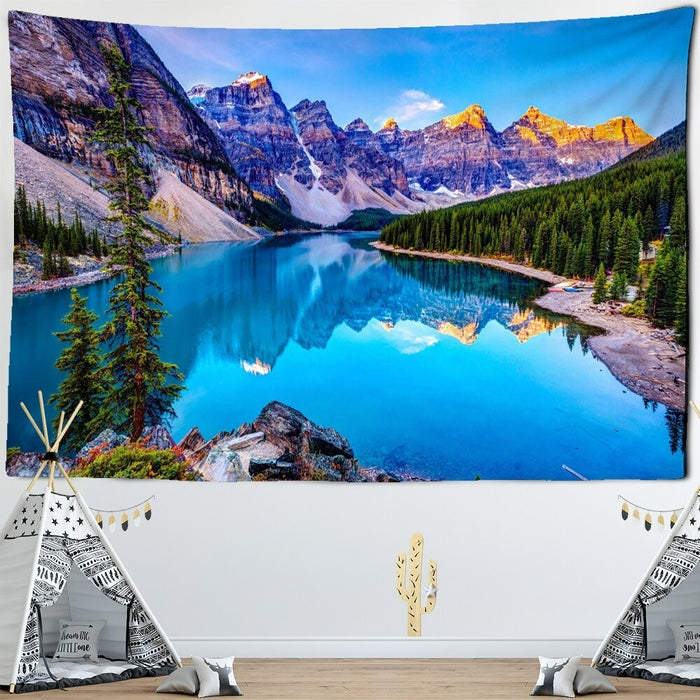 Colorful Nature Landscape Painting Tapestry Wall Hanging Tapis Cloth