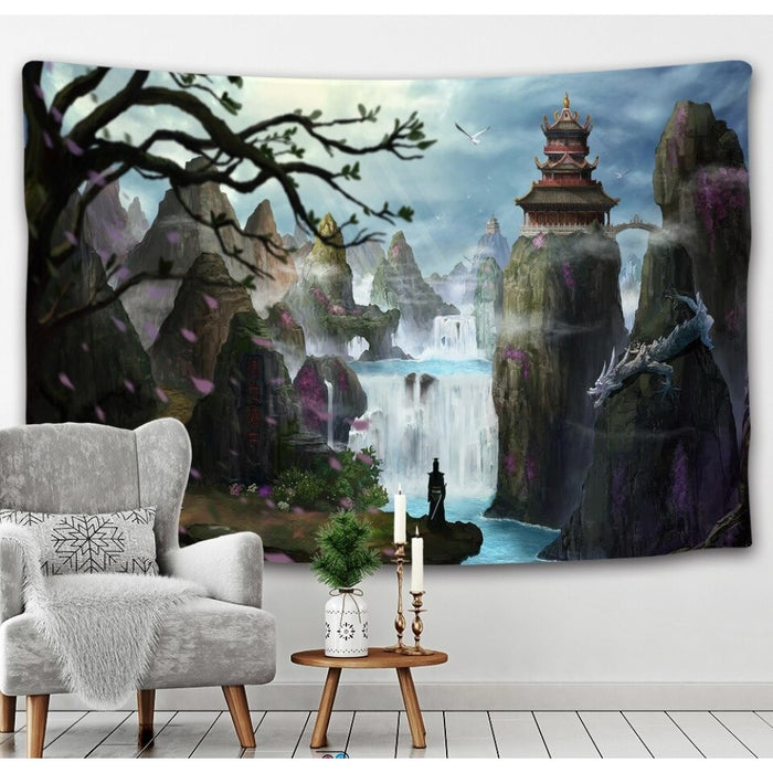 Fairytale Castle Tapestry Wall Hanging Tapis Cloth