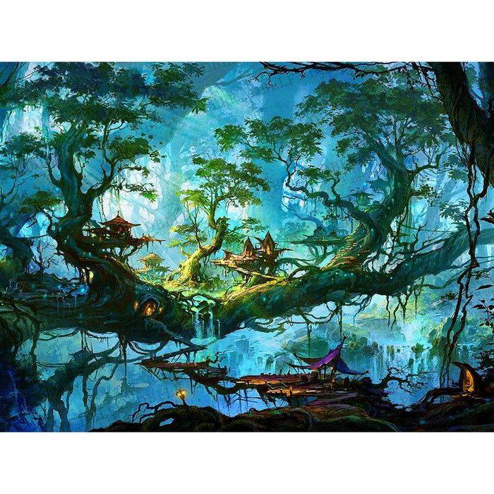 Fantasy World Tapestry Fairy Tale Tapestry Night Scenery Fantasy Forest Tapestry Waterfall Landscape Wall Decor Blanket for Bedroom Living Room