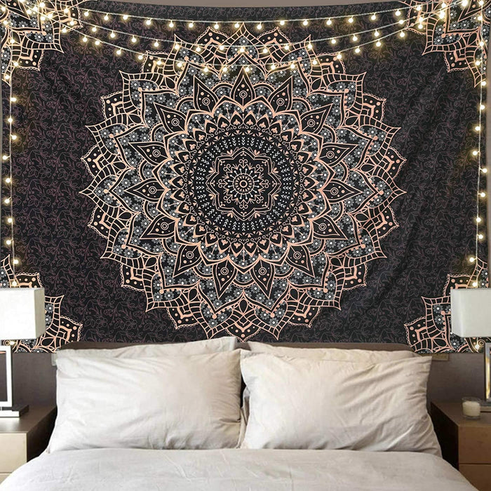 Bohemian Tapestry Wall Hanging, Mandala Floral Medallion Hippie Tapestry,  Wall Decor Blanket for Bedroom Home Dorm 