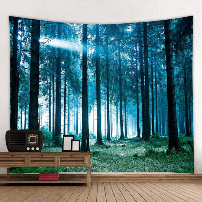 Forest Tapestry Home Decor Landscape Tapestry Living Room Bedroom Decoration Tapestry Magic Tapestry Curtain - Forest White Light